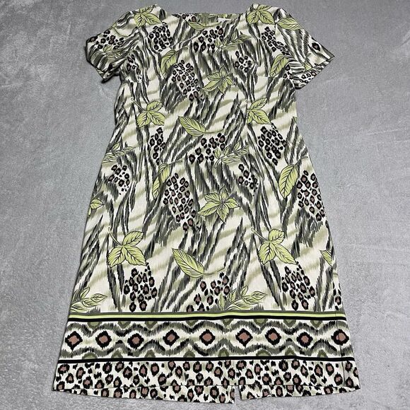 Kathie Lee Collection Dresses & Skirts - Vintage Kathie Lee Dress‎ Womens 10 Green Leaf Shift Short Sleeve 90s Y2K Beach